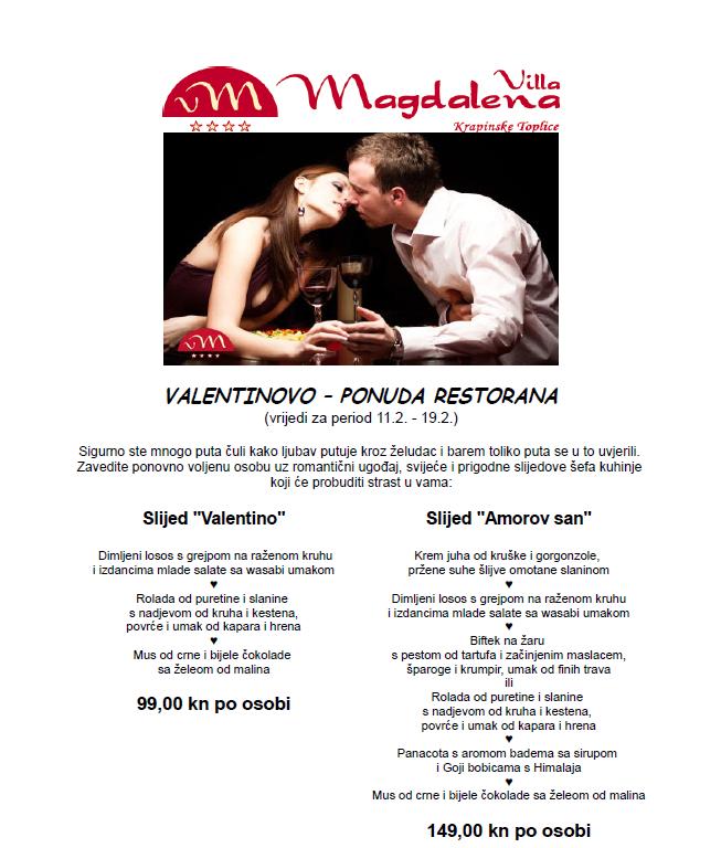 Dani zaljubljenih u veljači – specijalna ponuda restorana